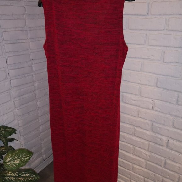 2 / $30.00 - Lily Morgan Ladies Size XL 1/4 Zip Red with Black Tweed Maxi Dress - Picture 2 of 10